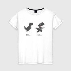 Женская футболка Google Dinosaur оставайся на связи