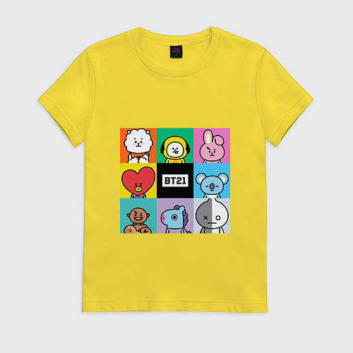 Женская футболка BT21 BTS к-поп / Желтый – фото 1