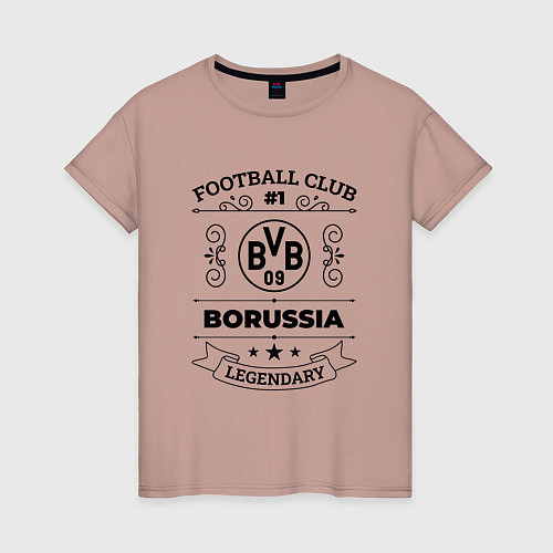 Женская футболка Borussia: Football Club Number 1 Legendary / Пыльно-розовый – фото 1