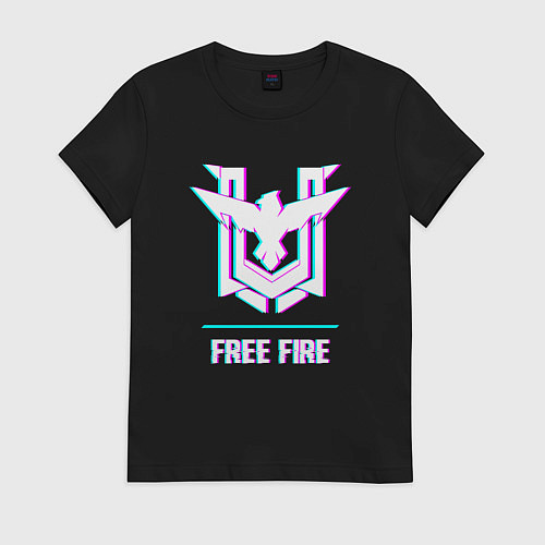Женская футболка Free Fire в стиле Glitch Баги Графики / Черный – фото 1