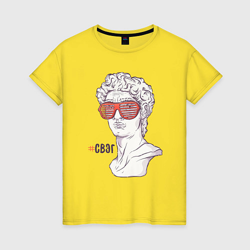 Женская футболка Vaporwave статуя Давида Swag Свэг / Желтый – фото 1