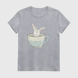 Женская футболка Кролик в чашке