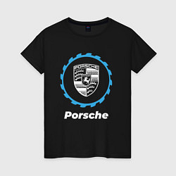Футболка хлопковая женская Porsche в стиле Top Gear, цвет: черный