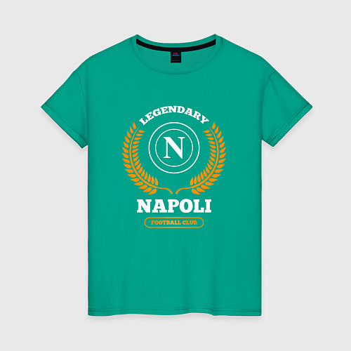 Женская футболка Лого Napoli и надпись Legendary Football Club / Зеленый – фото 1