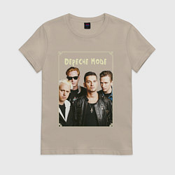 Футболка хлопковая женская Keep Calm and Enjoy the Silence - Depeche Mode, цвет: миндальный
