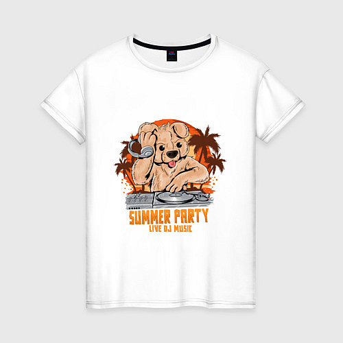 Женская футболка SUMMER PARTY LIVE DJ MUSIC / Белый – фото 1
