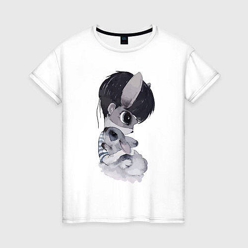 Женская футболка Фурри с кроликом / Белый – фото 1