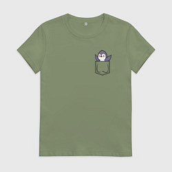 Женская футболка Пингвин в кармашке