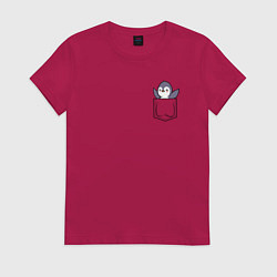 Женская футболка Пингвин в кармашке