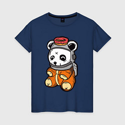Футболка хлопковая женская Космо панда, цвет: тёмно-синий
