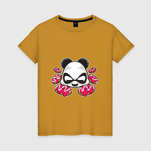 Женская футболка Пончики панды / Горчичный – фото 1