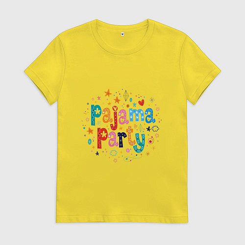 Женская футболка Pajama party / Желтый – фото 1