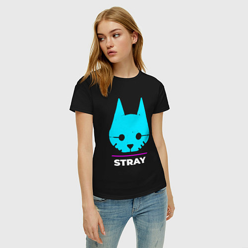 Женская футболка Символ Stray в неоновых цветах / Черный – фото 3