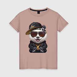 Женская футболка Крутой панда в тёмных очках