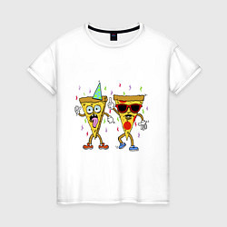 Женская футболка Pizzas are dancing