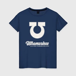 Футболка хлопковая женская Ультрамарины винтаж лого, цвет: тёмно-синий