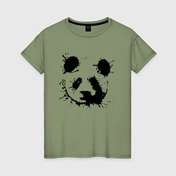 Женская футболка Прикольный панда - клякса
