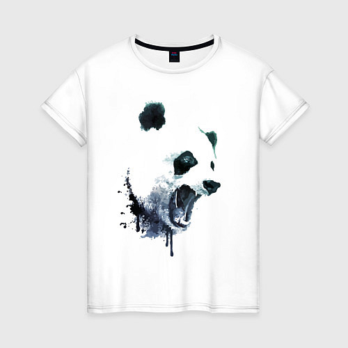 Женская футболка Свирепый панда - ярость / Белый – фото 1