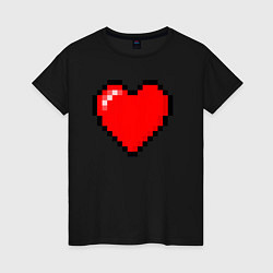 Женская футболка Пиксельное сердце-здоровье - Красный