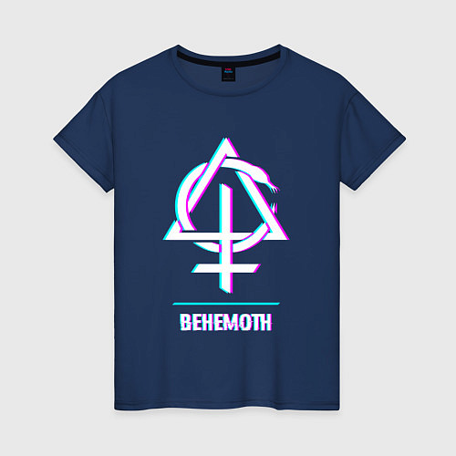 Женская футболка Behemoth glitch rock / Тёмно-синий – фото 1