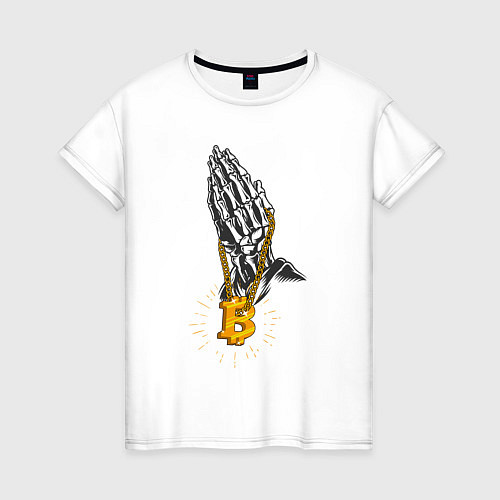 Женская футболка Святой Биткоин / Белый – фото 1