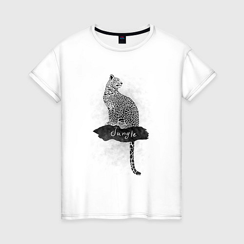 Женская футболка Леопард на ветке / Белый – фото 1