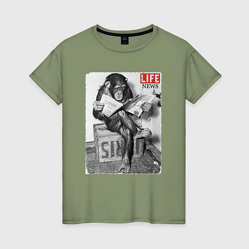 Женская футболка LIFE NEWS:monkeys / Авокадо – фото 1