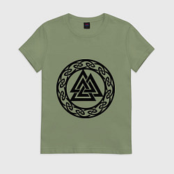 Женская футболка Валькнут - символ Одина