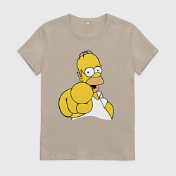 Женская футболка Гомер Симпсон указывает пальцем