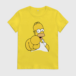 Женская футболка Гомер Симпсон указывает пальцем