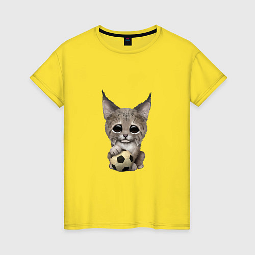 Женская футболка Футбол - Рысь / Желтый – фото 1