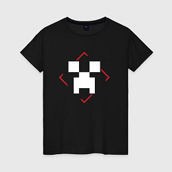 Женская футболка Символ Minecraft в красном ромбе