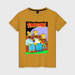 Женская футболка Симпсоны мужики пялятся в ящик