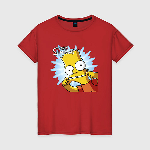 Женская футболка Барт Симпсон корчит рожицу! / Красный – фото 1