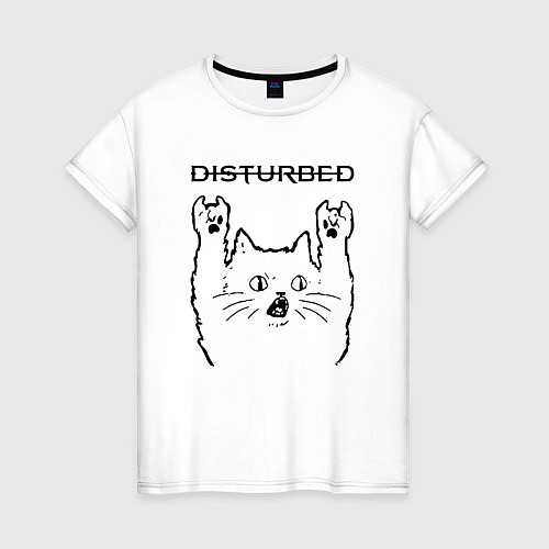 Женская футболка Disturbed - rock cat / Белый – фото 1