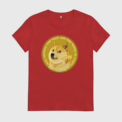 Женская футболка Иронизирующая монета с Доге