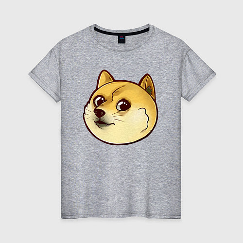 Женская футболка Маленький щеночек Доге / Меланж – фото 1