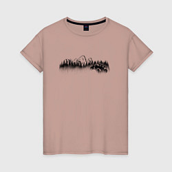 Женская футболка Бездорожье, горы и лес