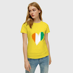 Футболка хлопковая женская Сердце - Ирландия, цвет: желтый — фото 2