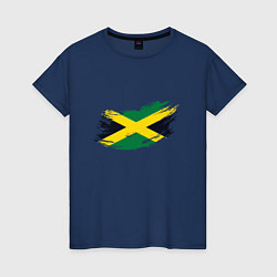 Футболка хлопковая женская Jamaica Flag, цвет: тёмно-синий