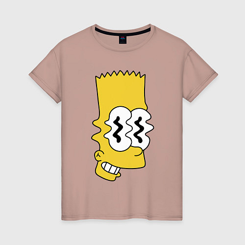 Женская футболка Bart Simpson - glitch / Пыльно-розовый – фото 1