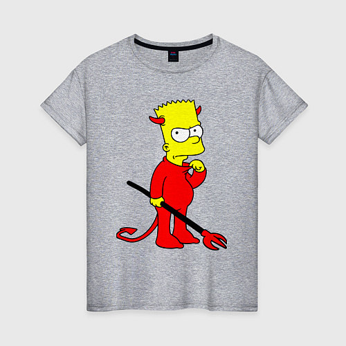 Женская футболка Bart Simpson - devil / Меланж – фото 1