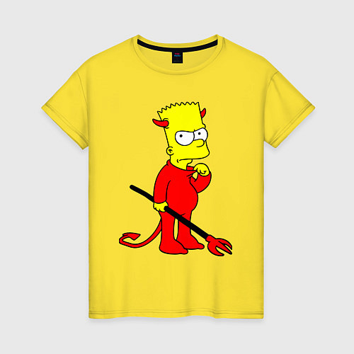Женская футболка Bart Simpson - devil / Желтый – фото 1