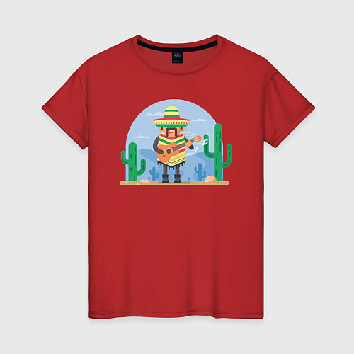 Женская футболка Мексикано мучачос / Красный – фото 1