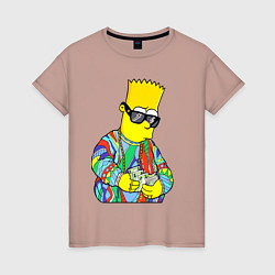 Женская футболка Барт Симпсон считает выручку