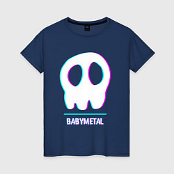 Футболка хлопковая женская Babymetal glitch rock, цвет: тёмно-синий