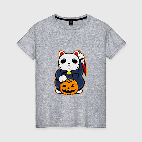 Женская футболка Cat Halloween / Меланж – фото 1