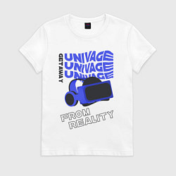 Футболка хлопковая женская Get away from reality, цвет: белый