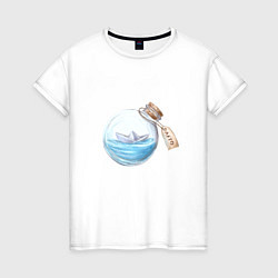 Женская футболка Лето в бутылке - море