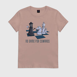 Футболка хлопковая женская Нет игры для трусов шахматы, цвет: пыльно-розовый